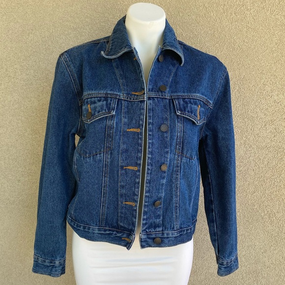 Vintage Bill Blass Heavy Blue Denim Jacket NEW - Picture 2 of 5